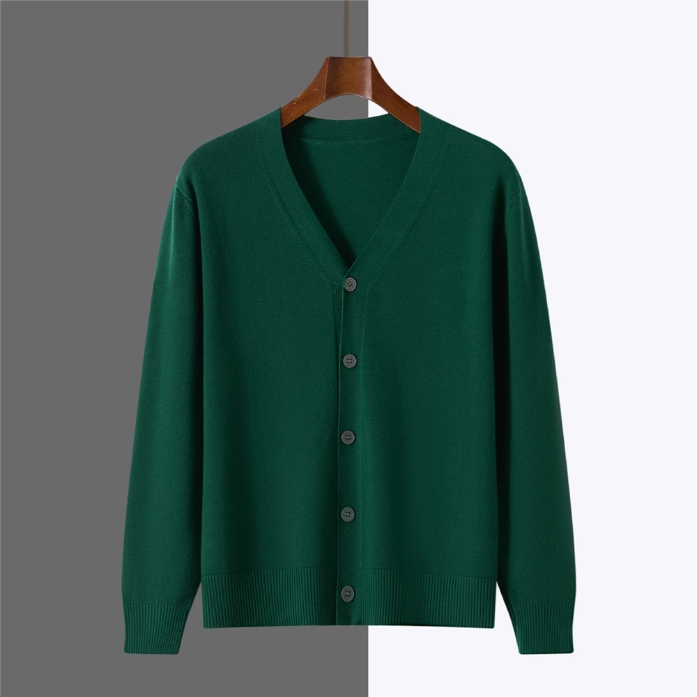 Свободный крой V-Ne Открытый кардиган Regular Sle Faion Urban Мужской вязаный свитер Long Sve Осень 2025 г.