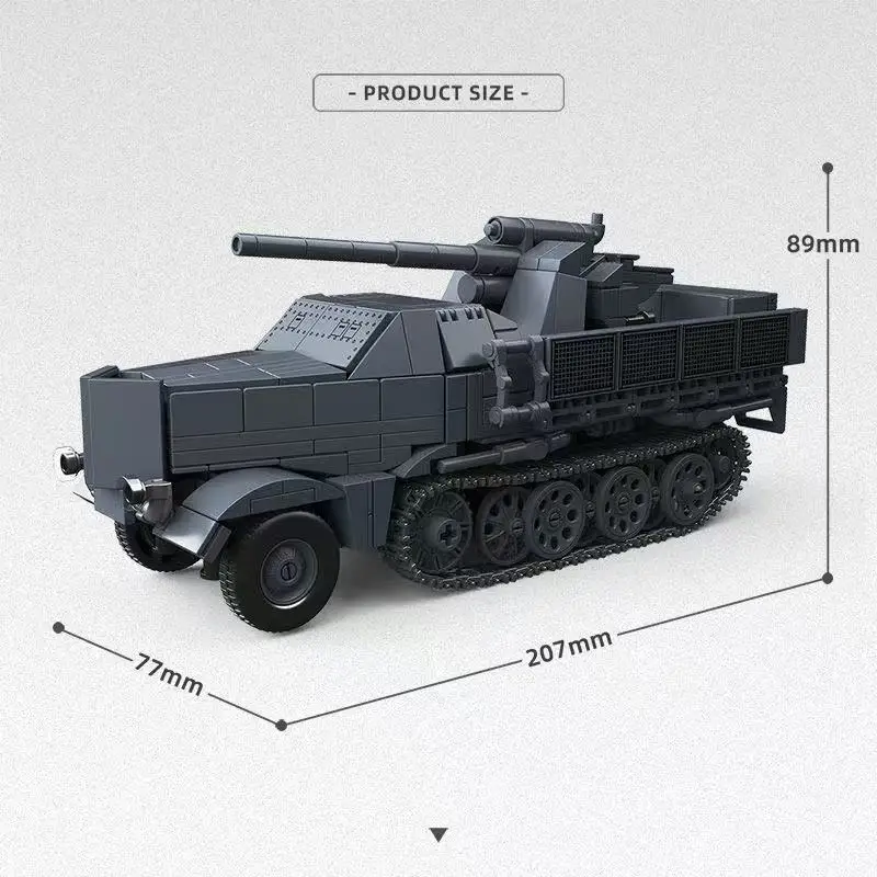 Ull Crown Third-Party German Army 88mm Artillery Carrier Vehicle Building Block Toy for Boys Educational Intelligence Playset