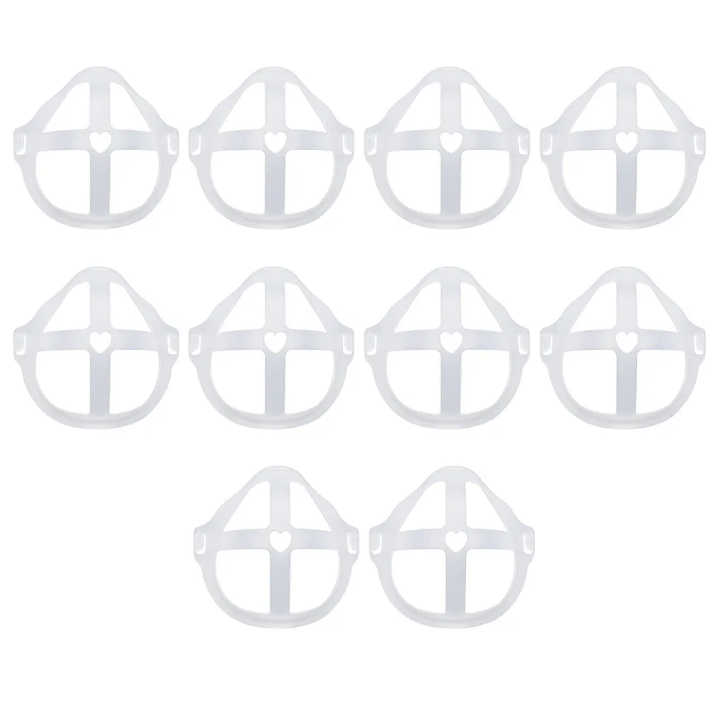 

10 шт. легких 3D-каркасов для масок, многоразовые, из экологичного ПЭ-материала, обеспечивающие свободное дыхание, без вибрации, для лица