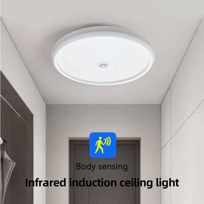 LED Human Induction Ceiling Light Infrared Motion Sensor Garage Attic Balcony Corridor Infrared Induction Led Ceiling Lamp