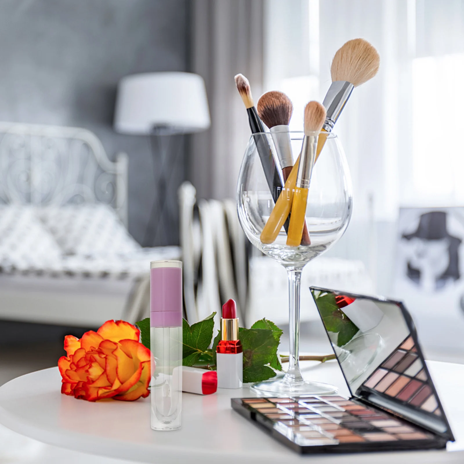 

4Pcs 8Ml Lip Gloss Empty Containers Reusable Plastic Tubes for Lip Oil Dye Portable Size Lightweight Easy Carry Makeup Organizer