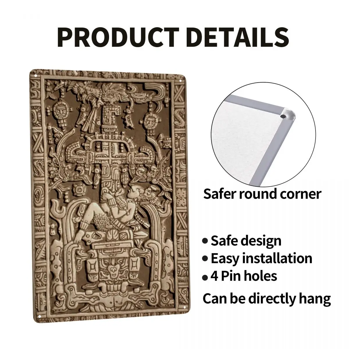 Ancient Astronaut Sarcophagus Lid Pakal Maya Metal Tin Signs Custom Vintage Plaques for Pub Cafe Yard Man Cave Bar Home Decor