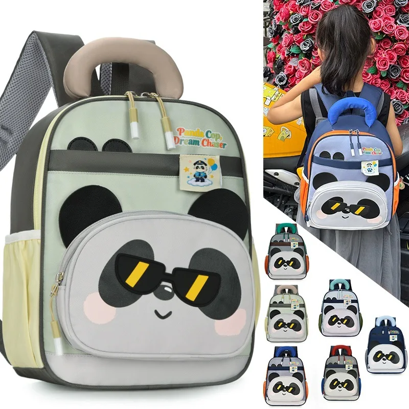 Kids Panda Backpack Boys and Girls Children School Bag Kindergarten Daypack with Cute Sunglasses Animal Print Lightweight Travel