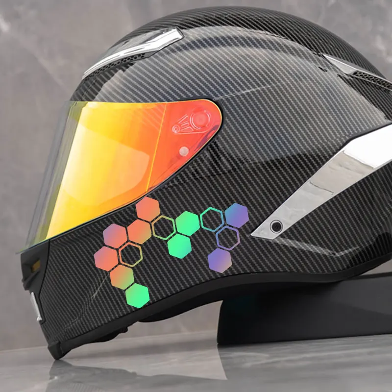 1PC Honeycomb DIY Motorcycle Helmet Stickers, Waterproof Vinyl Decals for Arai Shoei AGV HJC Bell Shark LS2 Decor