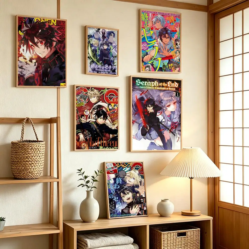 anime Seraph of the End Poster Poster HD Waterproof Self-Adhesive Art , Wall Decor Art Print for Bedroom,Decoration Gift