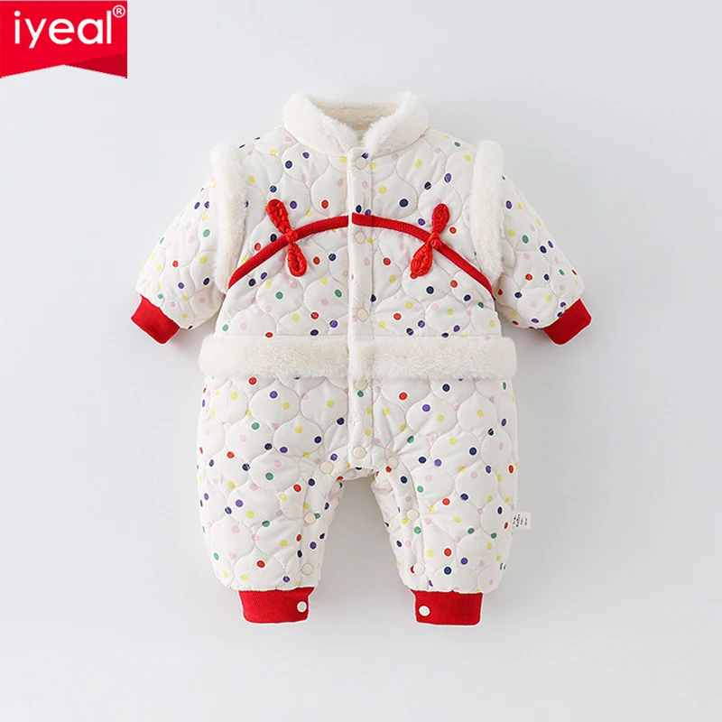 iyeal-combinaison-d'hiver-pour-bebe-fille-tenue-de-nouvel-an-combinaison-epaisse-matelassee-doublee-de-polaire-motif-a-pois-colores-costume-chaud-pour-nouveau-ne