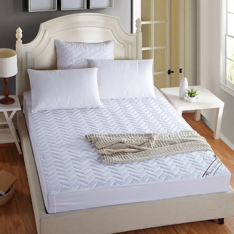 Monochrome Quilted Mattress Cover, Breathable Protector, Removable Bed Sheet, Super Soft, Plus Thickness, # SW