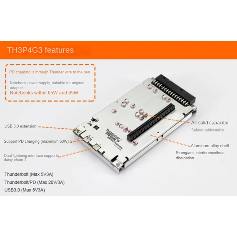 TH3P4G3 PD Charging For Thunderbolt GPU Dock For Laptop Notebook To External Graphic Card 40Gbps For  Windows