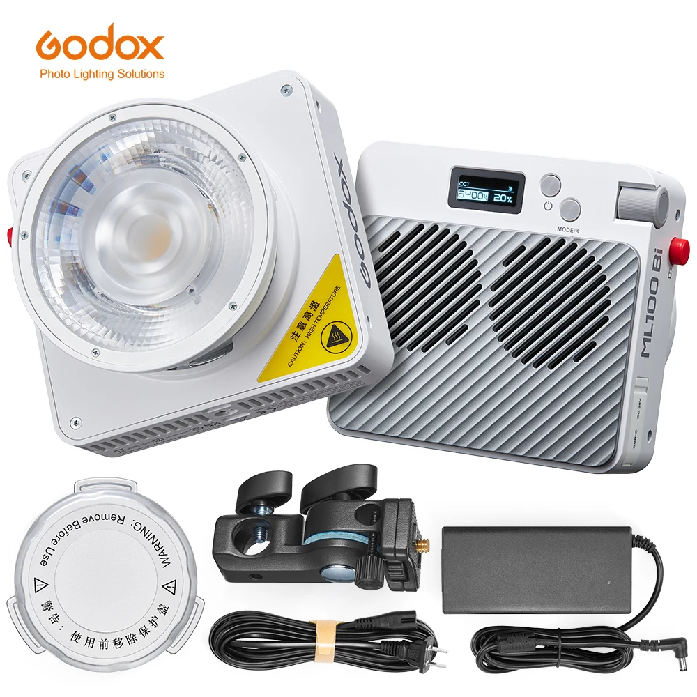 Godox ML100Bi 120W Portable Bi-Color LED Photography Lamp Onboard & App Control for Video Recording & Live Streaming