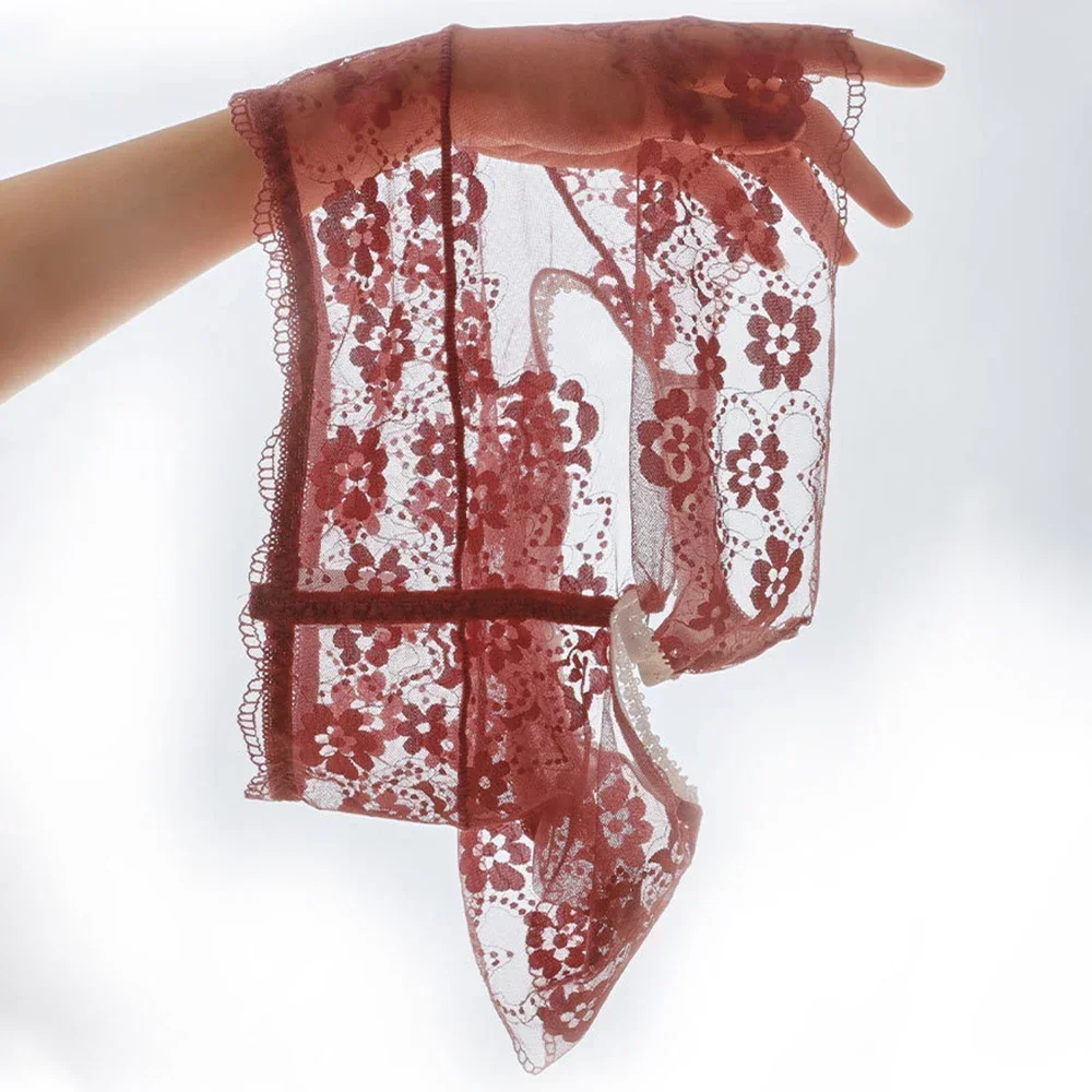 Bragas sexis con apertura en la entrepierna para mujer, lencería con trasero abierto, bragas sin entrepierna, bragas sexuales, Tanga calada de encaje, ropa interior transparente