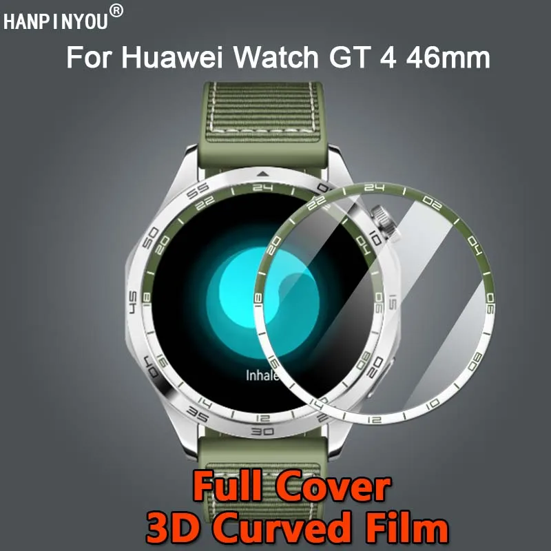 

Screen Protector For Huawei Watch GT 4 46mm Green Ultra Clear Full Cover 3D Curved Plating Soft PMMA Film -Not Tempered Glass