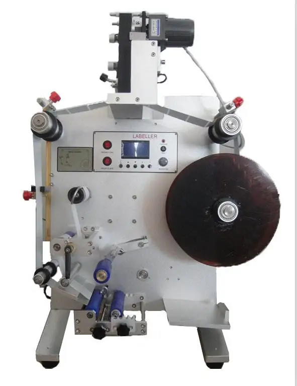 

Vertical Label Sticker Round Bottle Semi Automatic Labeling Machine Glass Can Tin Jar Adhesive Sticker Printing Labeling Machine