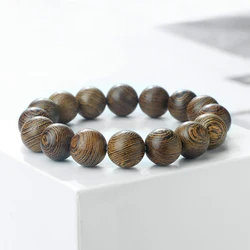 6 8 10 12mm Wooden Bead Bracelet Original Wing Wood Stretch Bangles Vingate Tibetan Buddhist Rosary Prayer Jewelry for Women Men