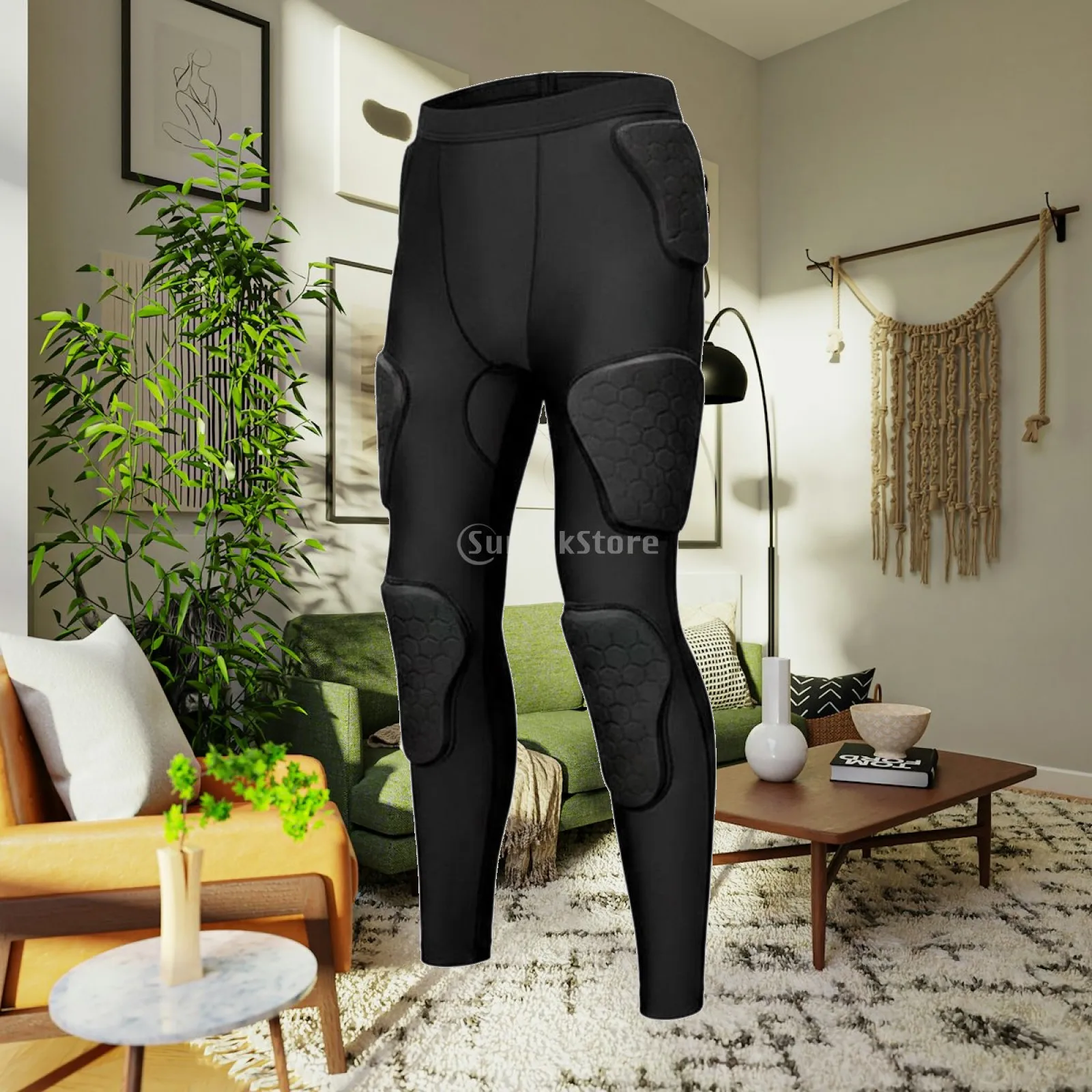 EVA Padded Compression Pants for Men Women Adult Sports Knee Guard for Football Basketball Soccer Training Leggings