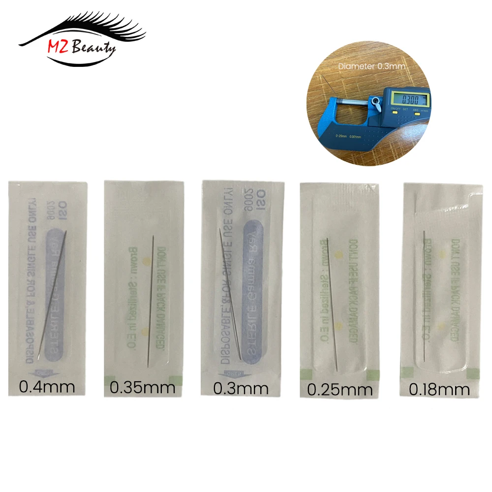 R1 Tattoo Needles Permanent Makeup Machine Agujas Sterilized Disposable Dia 0.18mm 0.25 0.3mm 0.35mm0.4mm MZ Beauty Microblading