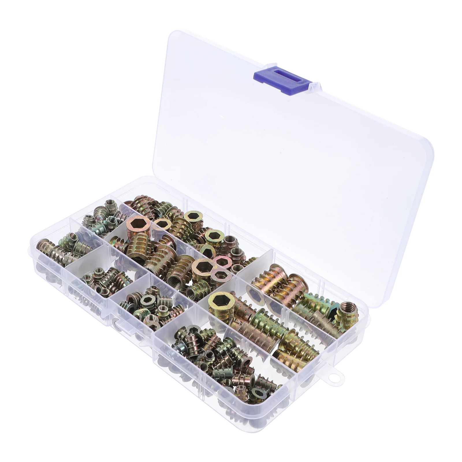 

165Pcs Metal Threaded Inserts Nuts Zinc Alloy Assortment Kit Screw-in Nut for Wood Furniture Mounting Lock Nuts