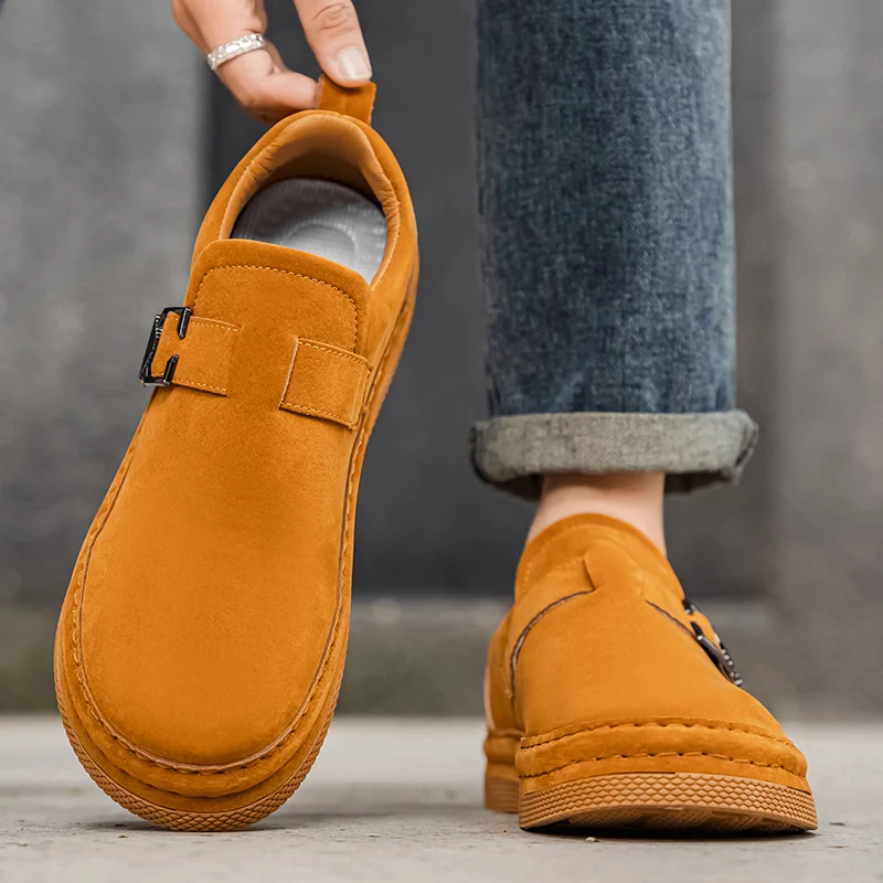 خريف جديد الكاكي أحذية رجالي عادية مريحة المنخفضة قطع الجلد المدبوغ المتسكعون رجل أحذية تزلج جولة رئيس منصة أحذية مصممين للرجل #5