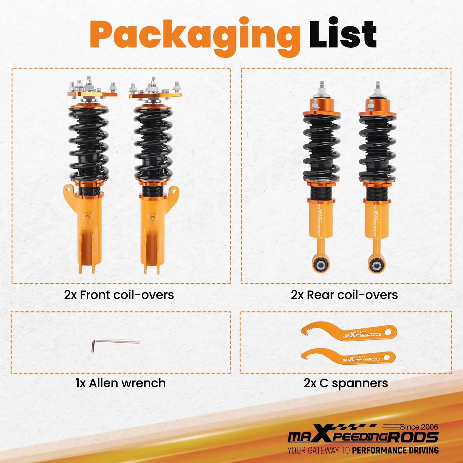 

24 Ways Adjustable Coilovers Coils Kit for Mitsubishi Lancer 8 CY CX