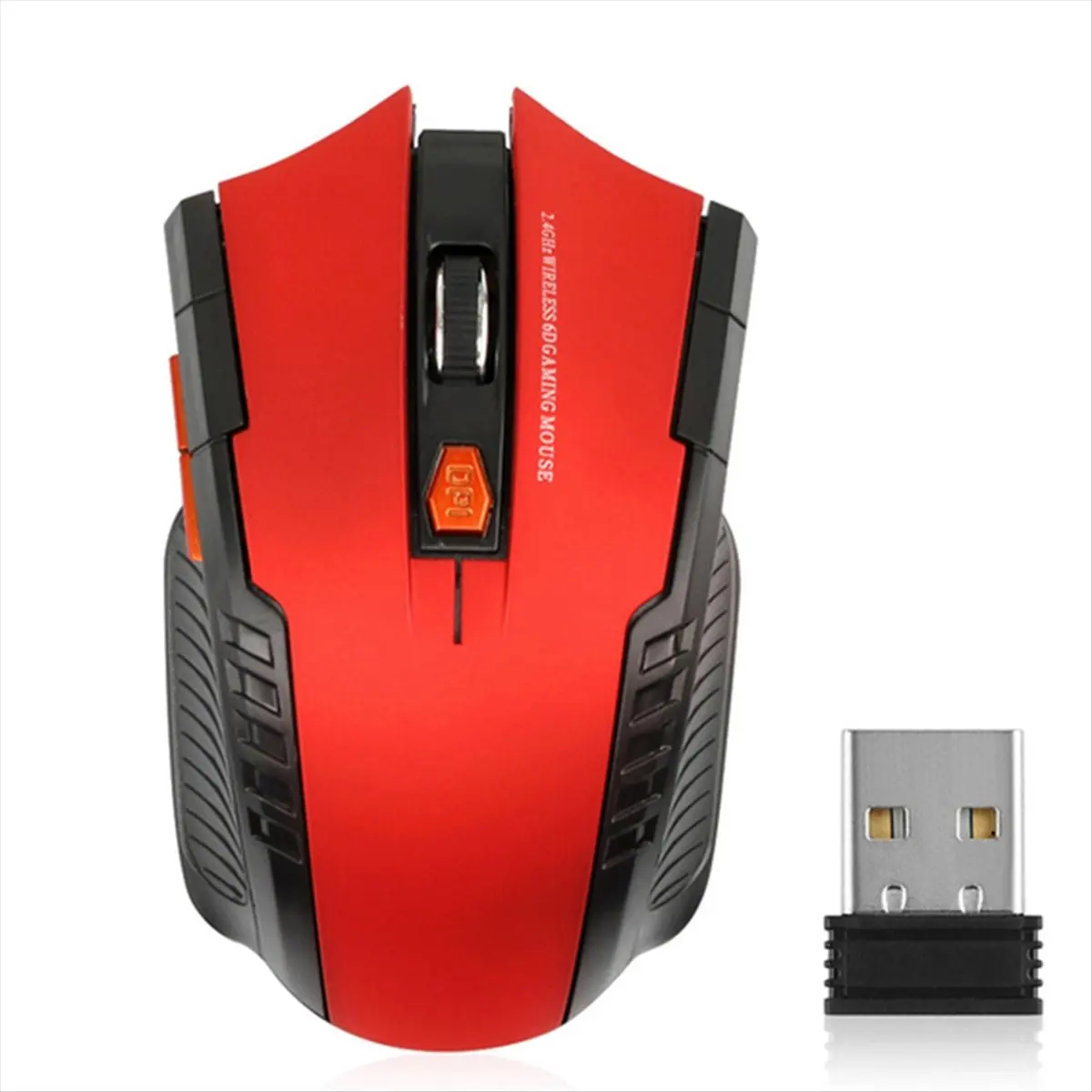 ABGN Wireless Mouse 2.4GHz Optical Mice with USB Receiver Gamer 1600DPI Mouse for Computer Laptop Accessories Red