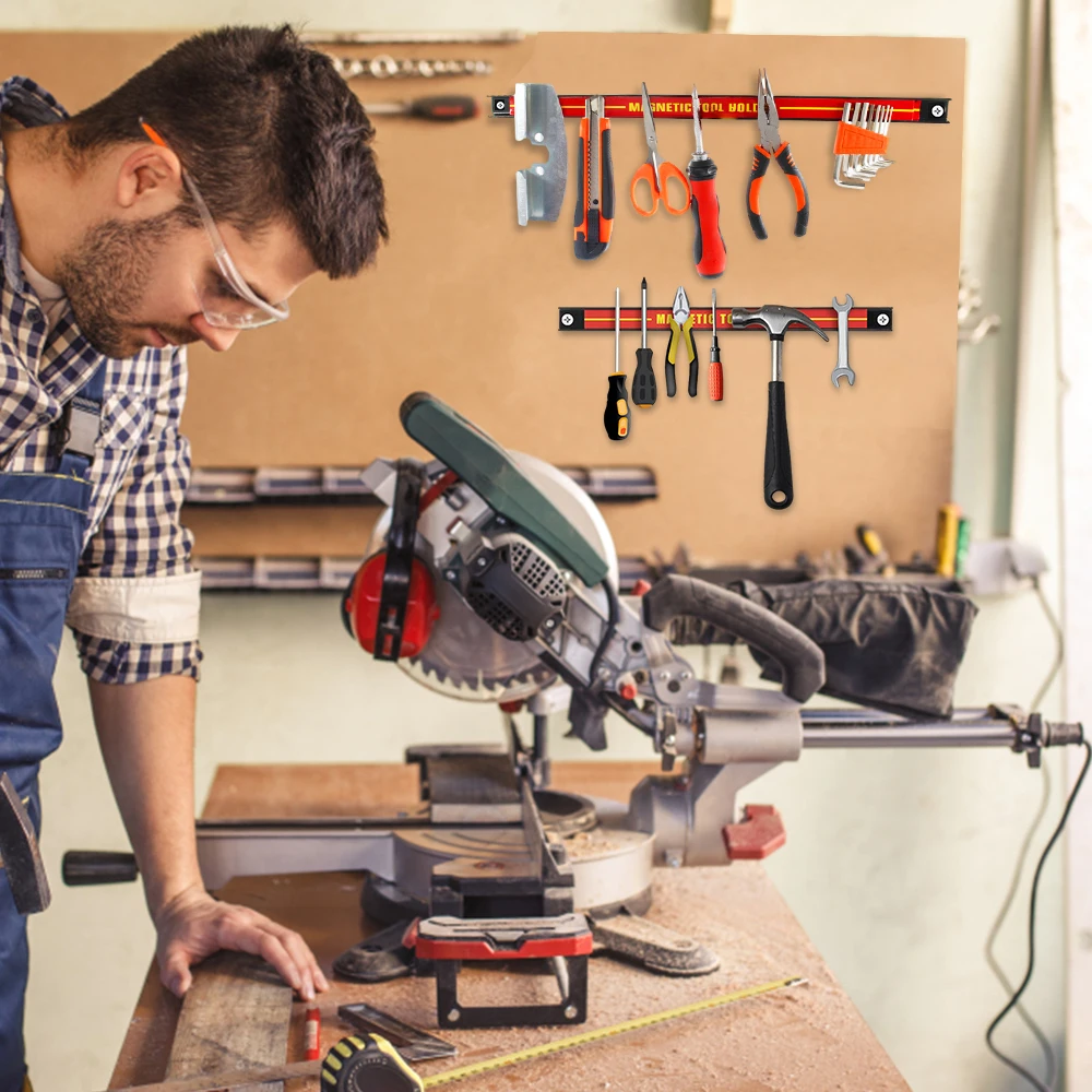 Magnetic Holder Metal Magnet Tool Organizer Bar Long Strip Garage Workshops Hardware Storage Restore Warehouse Rack Factory