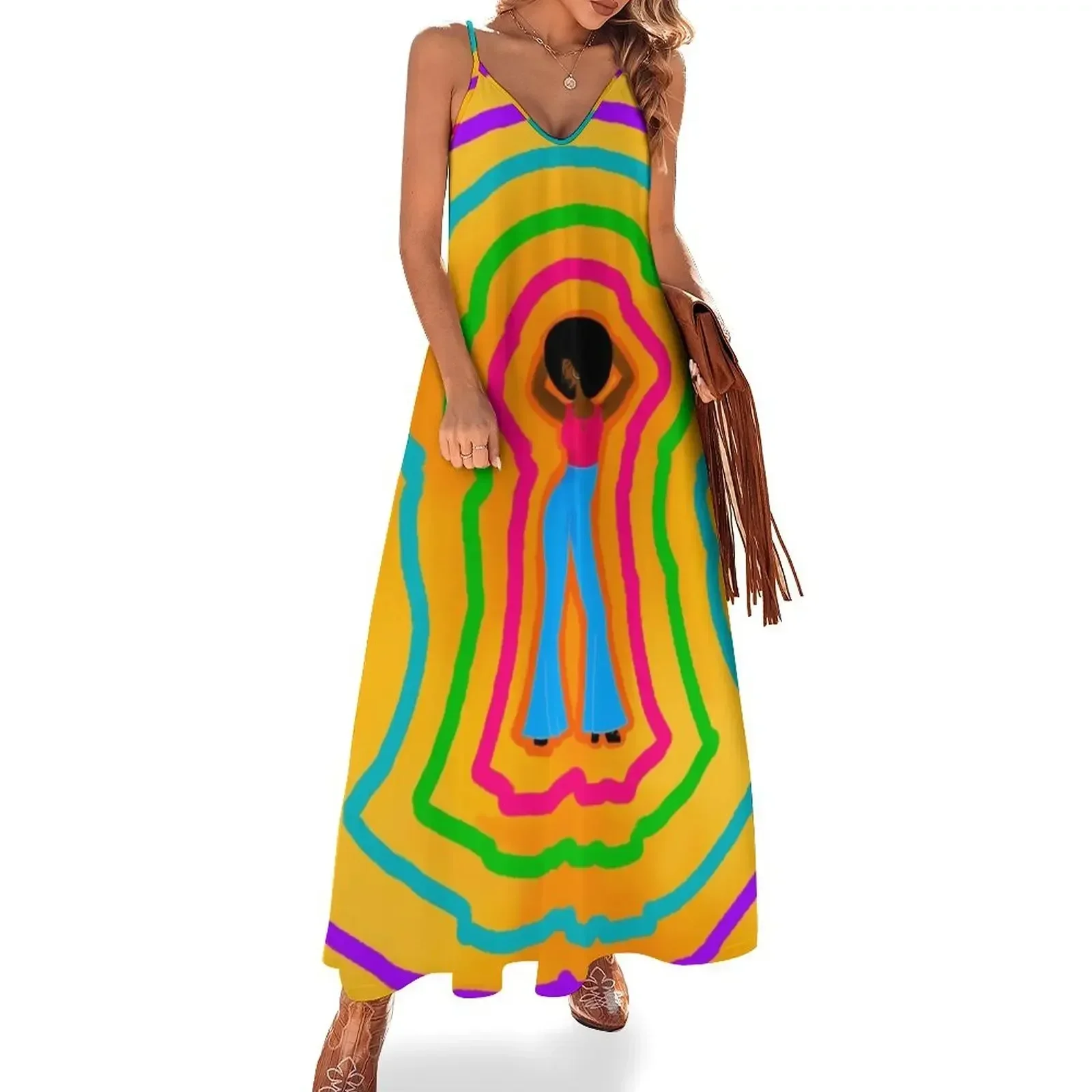 

Groovy Soul Train Pop Art Sleeveless Dress summer dress women 2025 luxury dresses Dress