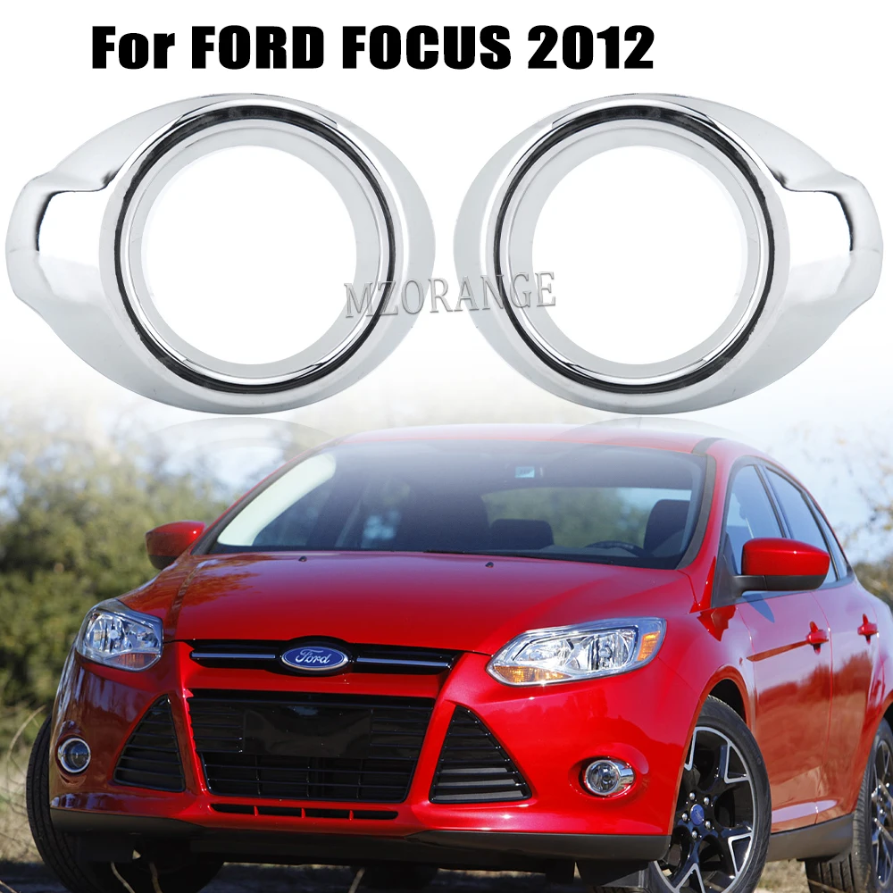 

2Pc Front Bumper Fog Light Cover For Ford Focus 3 2012 2013 2014 Chrome Headlight Grill Fog Lamp Frames Car Accessories