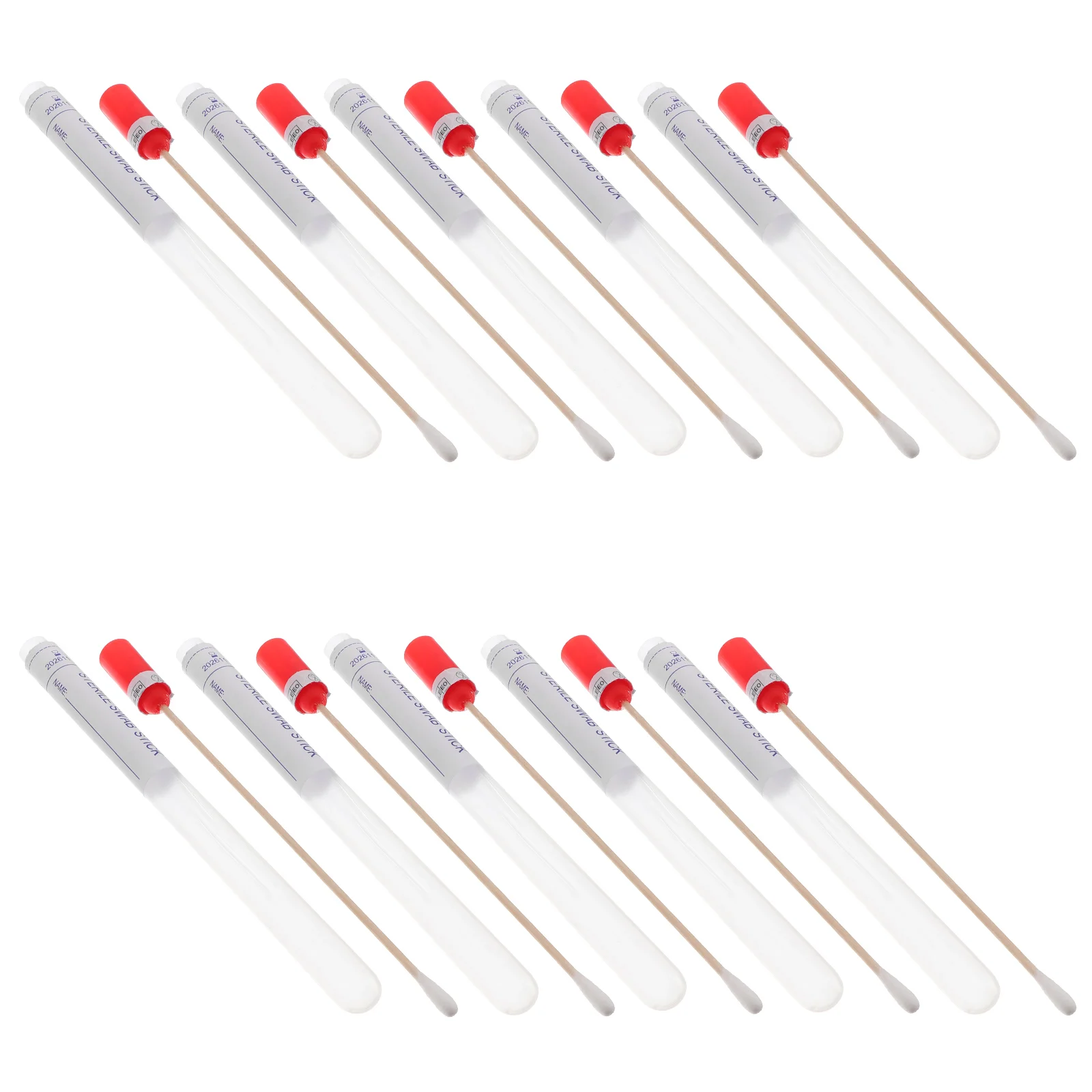 100 Pcs Sampling Swabs Disposable Throat Swabs Specimen Collecting Sticks Wood Cotton Single Use Clinics Hospitals Labs