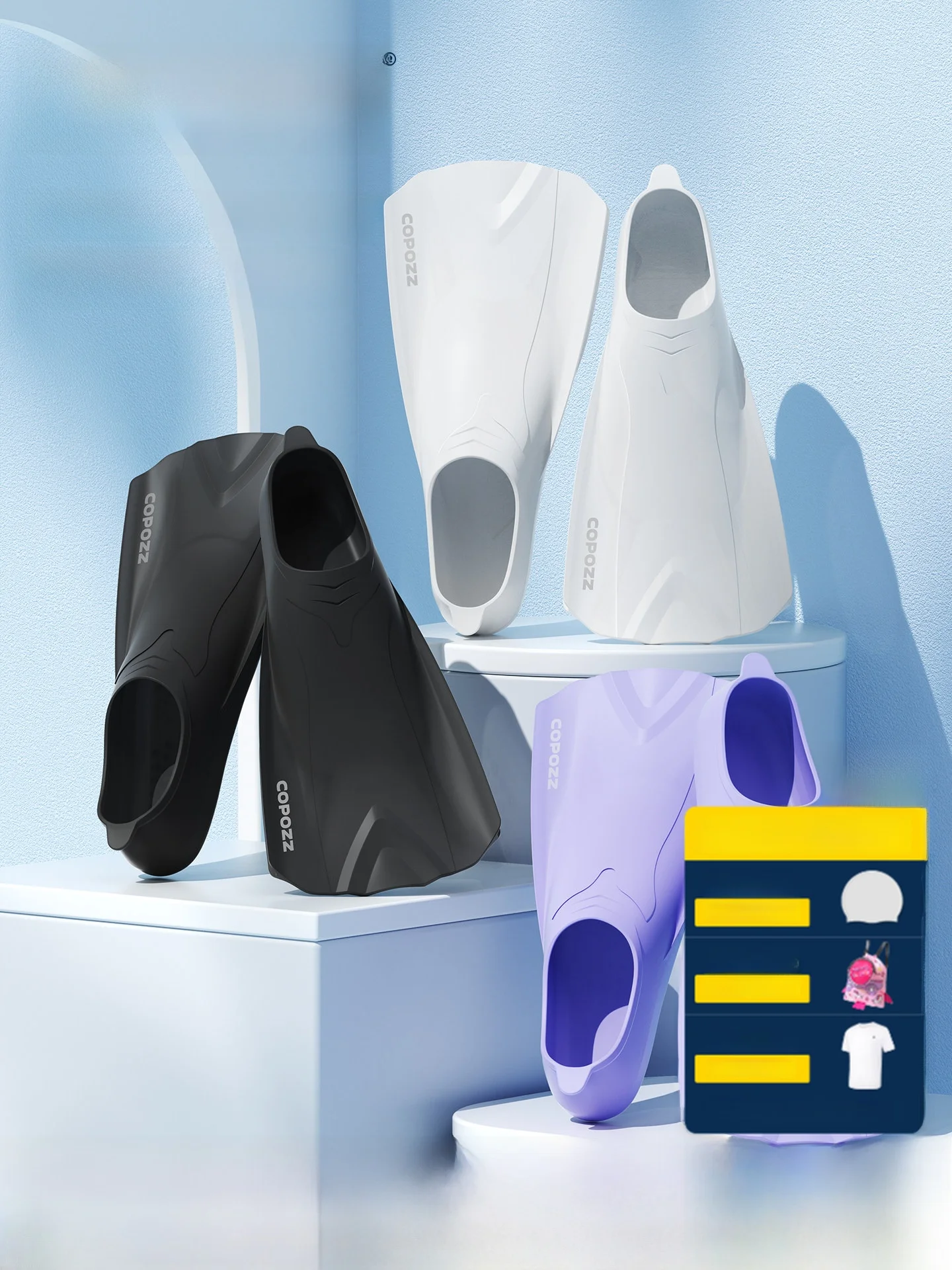 copozz-swimming-fins-professional-training-men's-women's-free-style-diving-adult-swim-sport-fitness-equipment