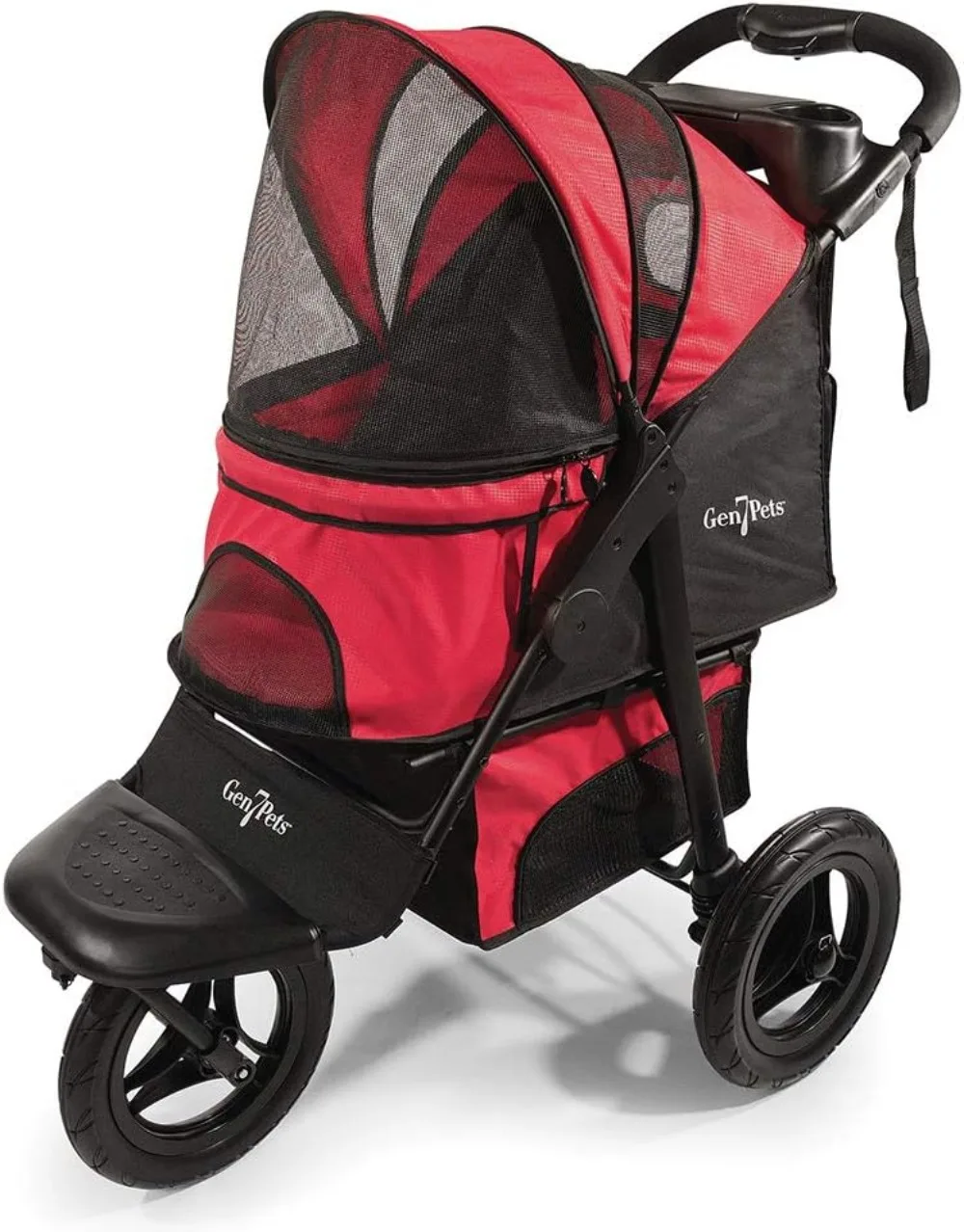 Jogger Pet Stroller Red Its Smart Canopy Keeps Pets Safely Inside or Expose and Give Them More Room Smart Secure Stylish