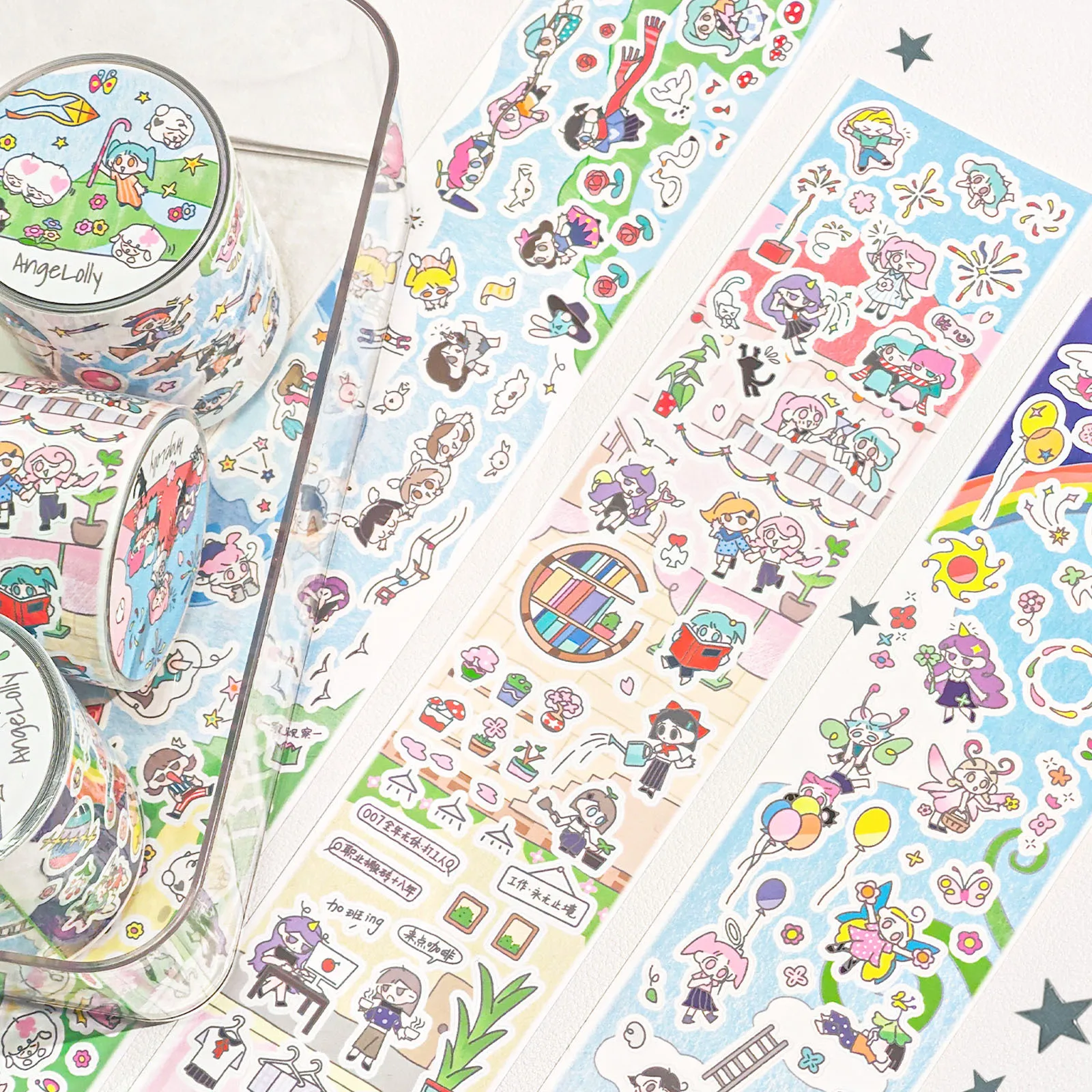 

Cartoon Cute Girl Decorative Tape Sticker Roll