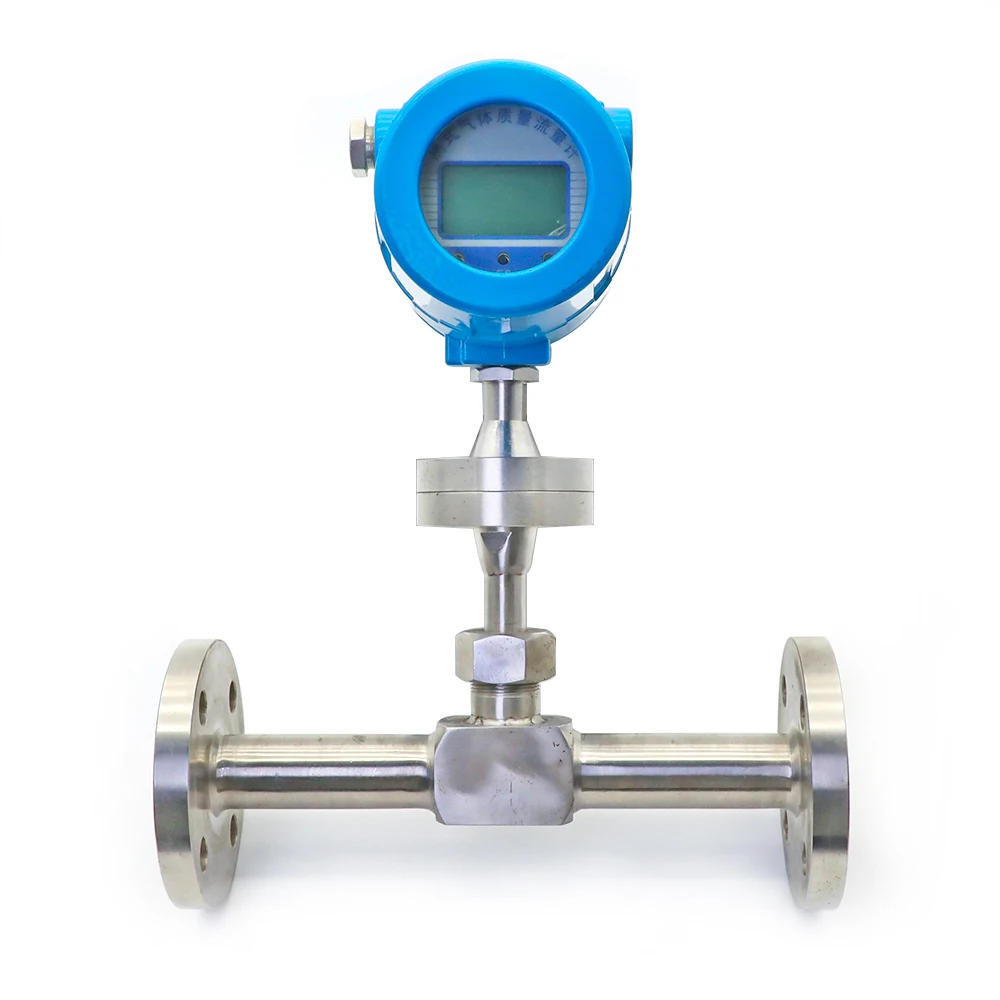 Air Flow Meter Measurement Heat Flow Sensor LCD Stainless Steel LPG In-Line Hot Gas Mass Flow Meter