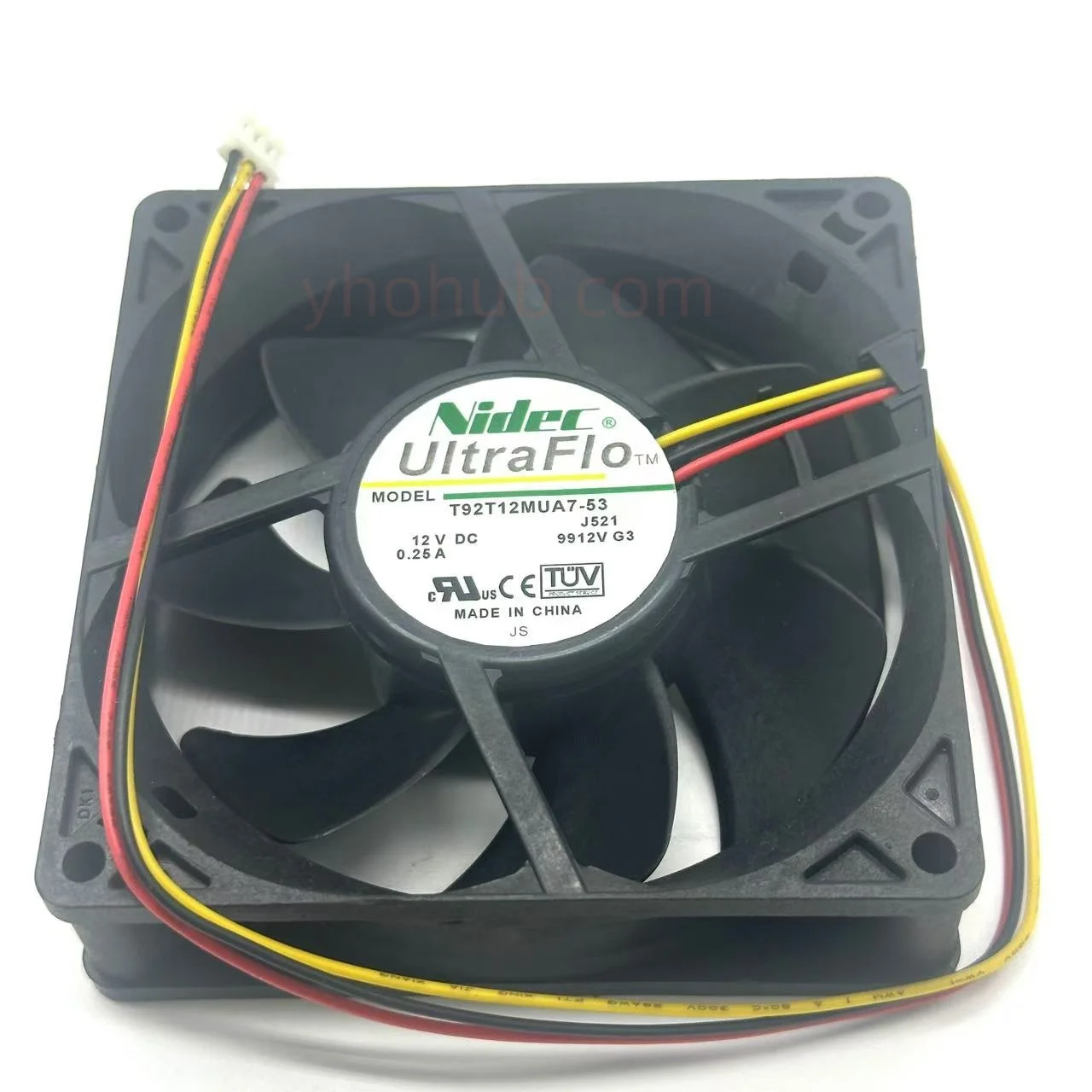 

Nidec T92T12MUA7-53 DC 12V 0.25A 92x92x25mm 3-Wire Server Cooling Fan