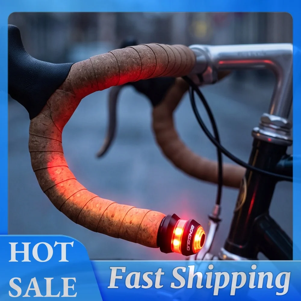 Bar End Plug Warning Lights Waterproof High-Brightness Safety Warning Lamp Type-C Charging Night Riding Road Bikes Accessories