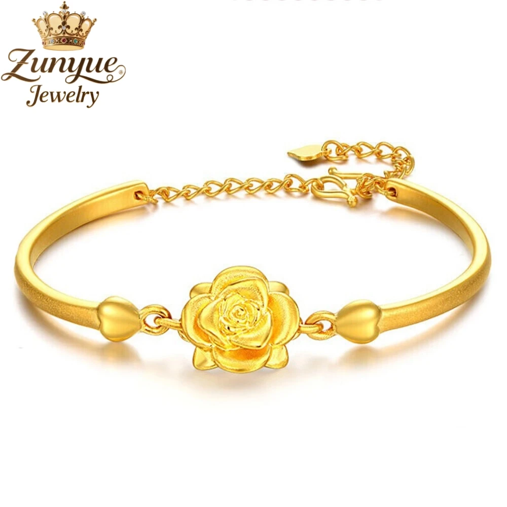 Sand Gold Rose Bracelet Luxury Quality Jewelry Fashion Jewelry Best Selling Handicraft Exquisite Charms Elegant Popular High-End