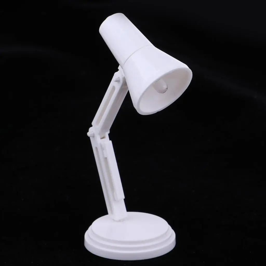 1:6 Miniature LED Desk Lamp for Blythe 12inch Dollhouse Furnishings White