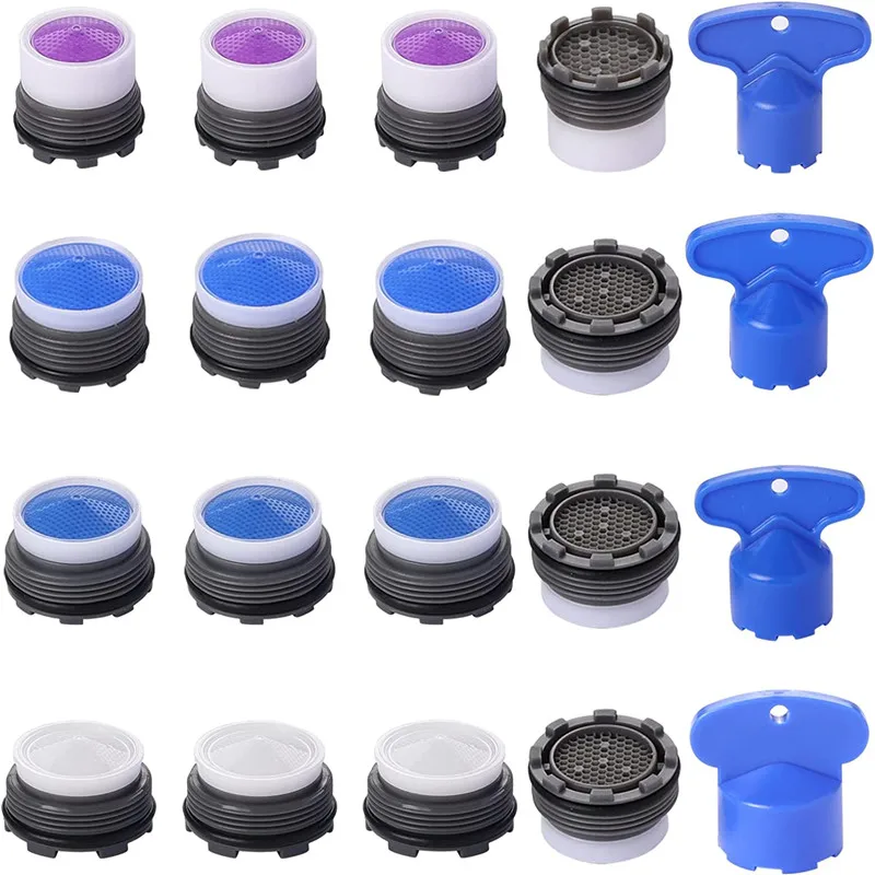 20 Pcs Faucet Aerator Replacement for Cache Aerators and Faucet Aerator Key Removal Tool Tap Aerators Flow Restrictor