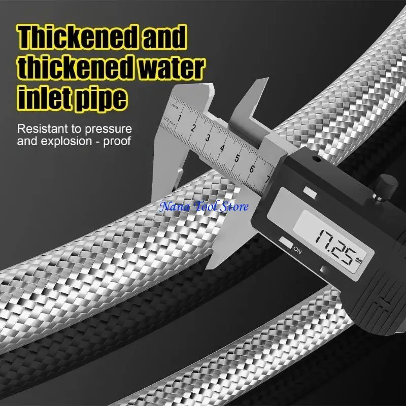 31GJ Strong Steel Double Ended Hose Thickened Designs Shower Connector Easy Installation for Enhanced Pressure Resistance