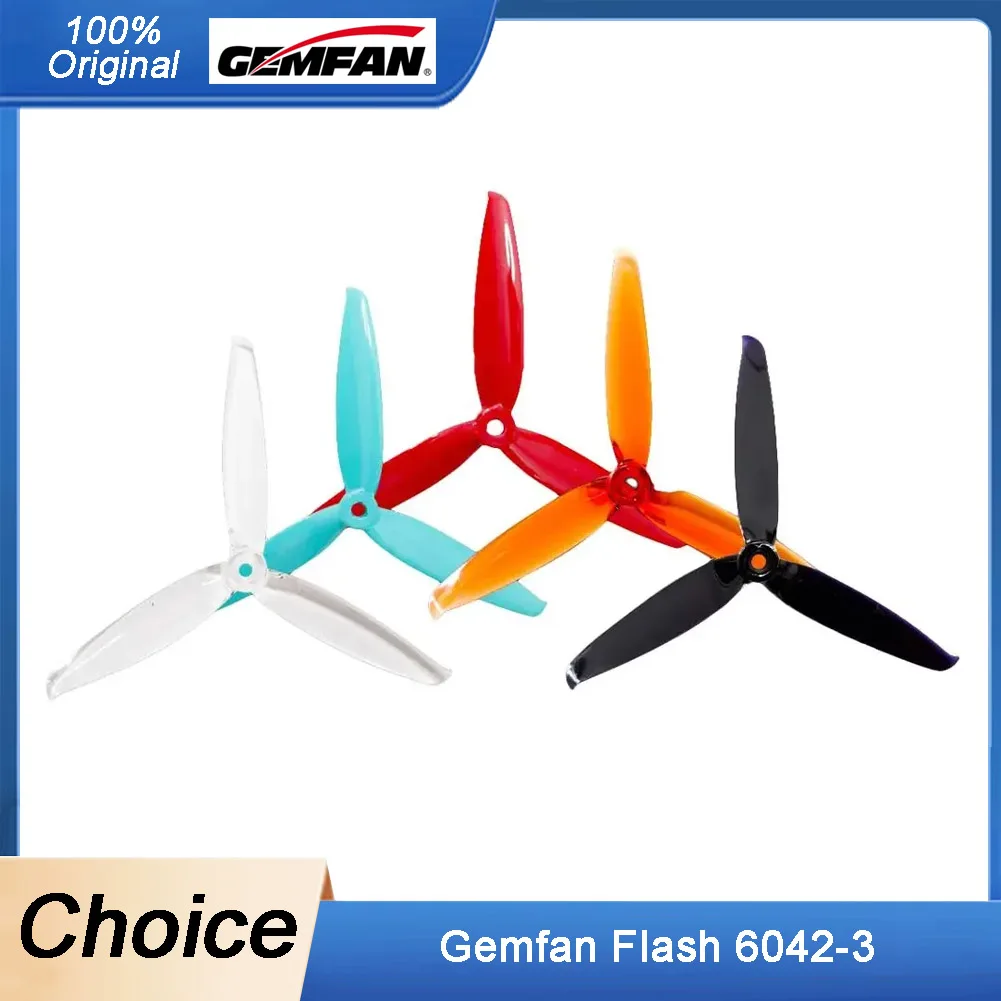 

2 пары реквизитов GEMFAN Flash 6042, 3 лопасти для ПК — 6x4,2, CW/CCW (гладкая устойчивость) против GEMFAN 5152S