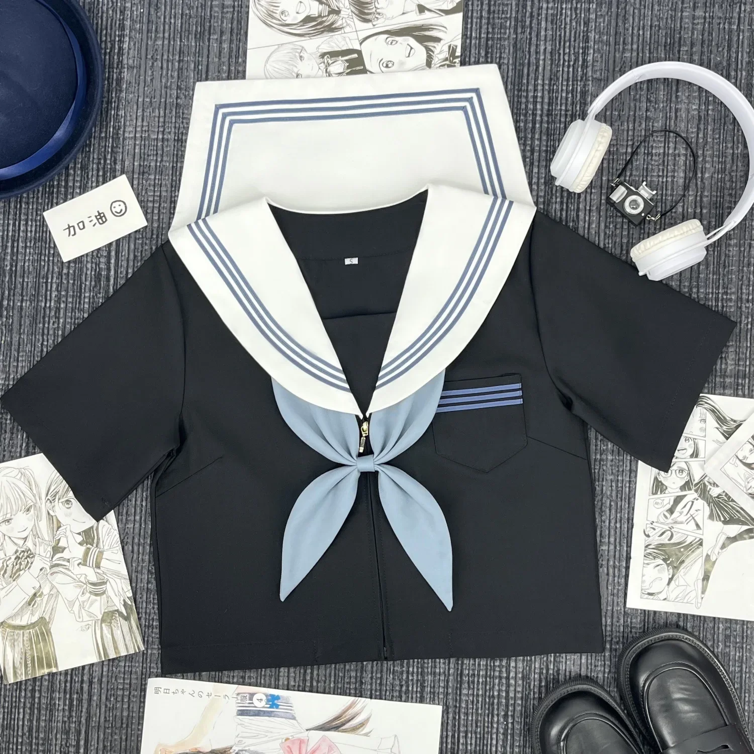 Abito da marinaio giapponese Ragazza carina Uniforme Jk Dark Bad Girl Abito centrale Autunno e inverno Uniforme da studente delle scuole superiori in stile college