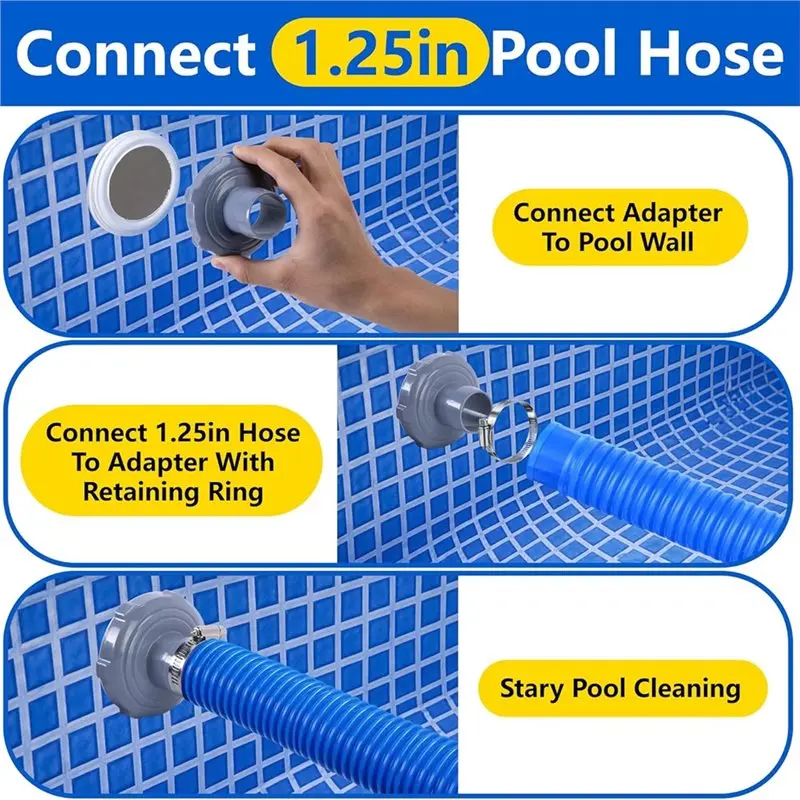 A96K-Replacement Pool Vacuum Hose Adapter B(2-Pack), For 1.25