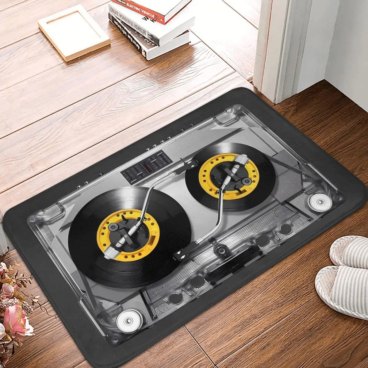 Cassette DJ Turntable 40x60cm Carpet Polyester Floor Mats Mats Customizable Anti-Slip Outdoor