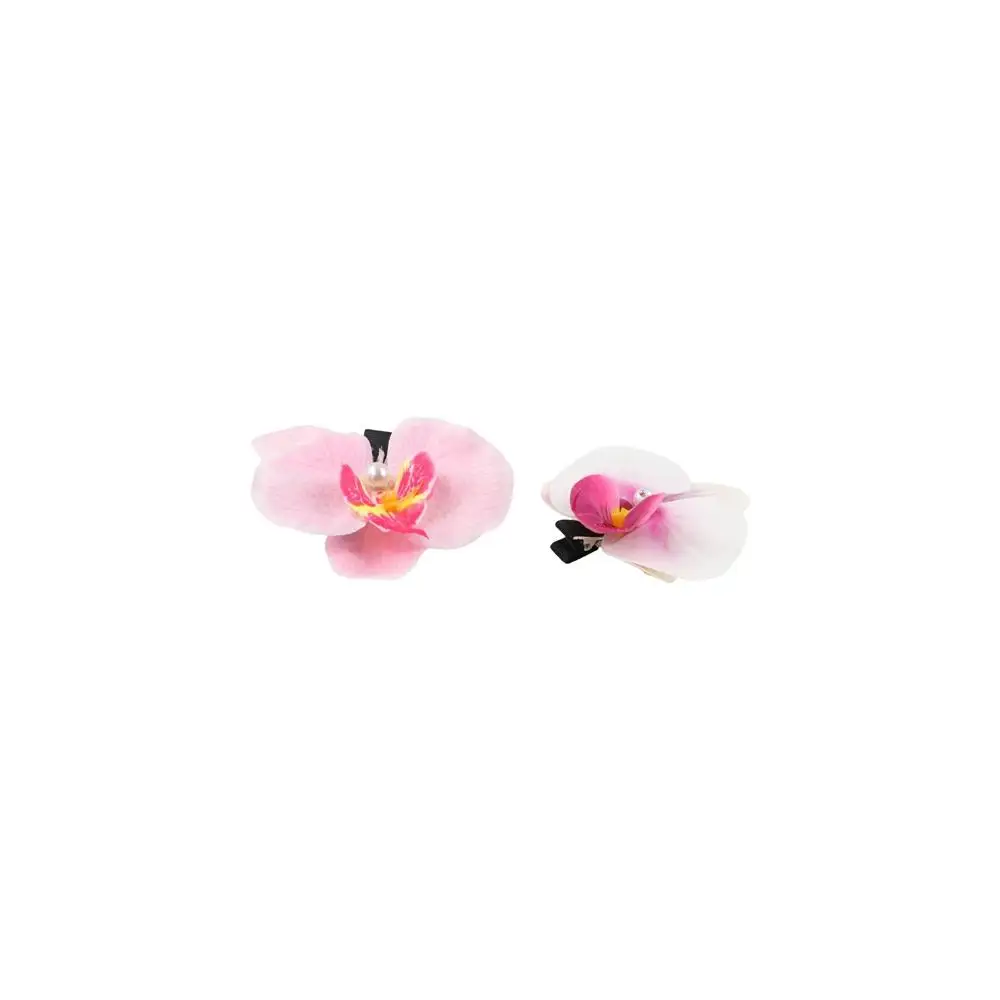 Pink Orchid Flower Hair Clip Hair Ornament Headdress Sweet Hairpin Side Barrettes Hair Accessories Bohemia Barrette Photograph