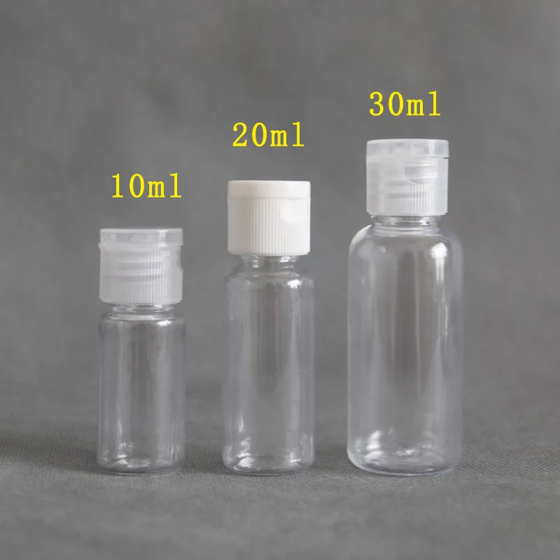 10Pcs Clear Plastic Empty Bottles Travel Container Bottles With Flip Cap Small Bottles For Liquids Shampoo Lotion Conditioner