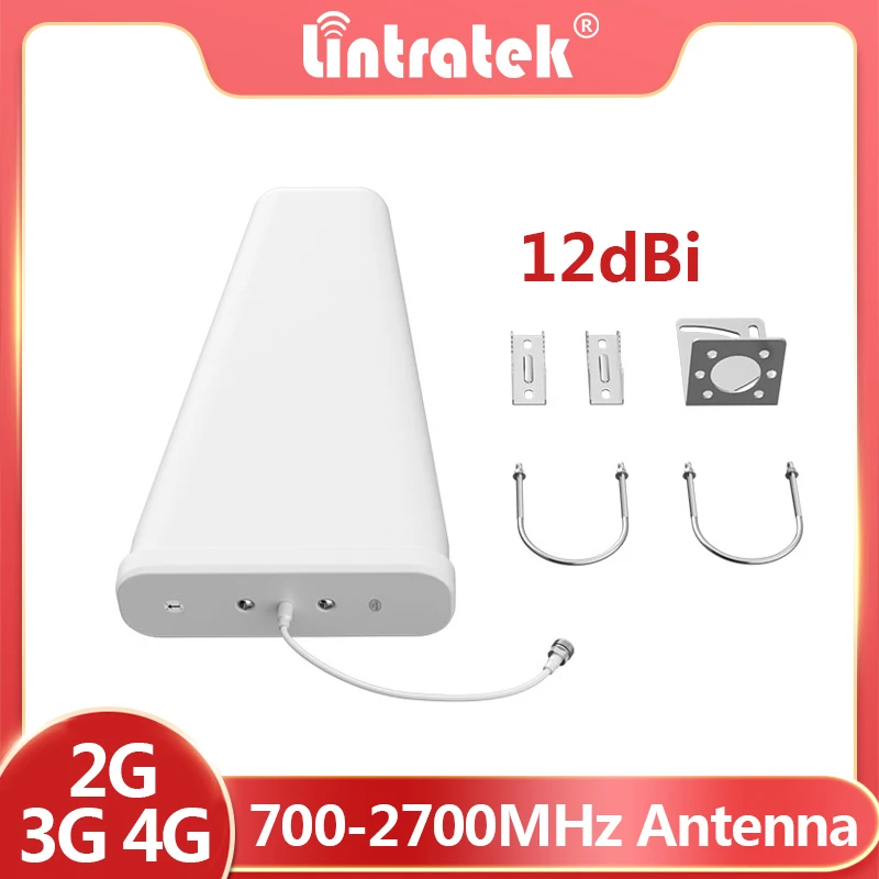 Lintratek 2G 3G 4G Indoor Antenna 12dBi Outdoor Antenna LDPA 700-2700MHz For Mobile Phone Booster Signal Repeater