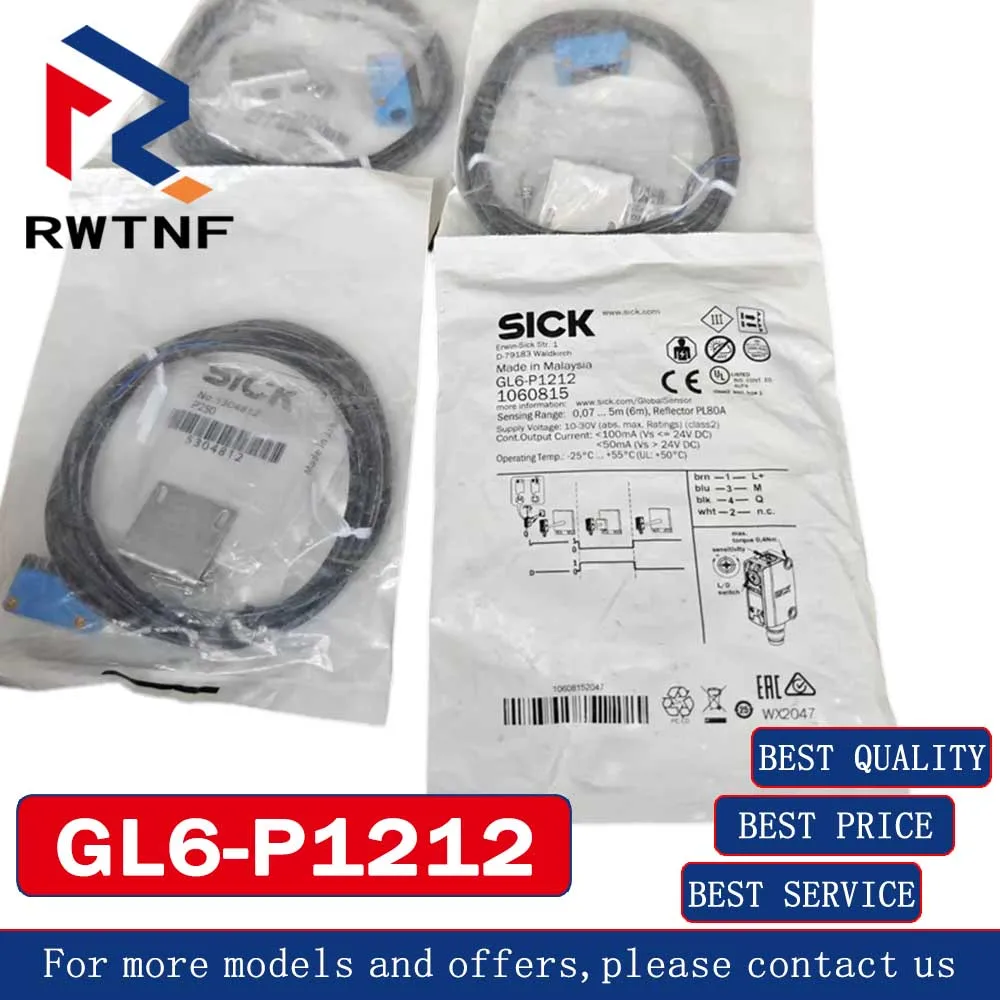 

Абсолютно новый оригинальный фотоэлектрический датчик SICK GL6-P1212 1060815, 100% оригинальный, со склада.