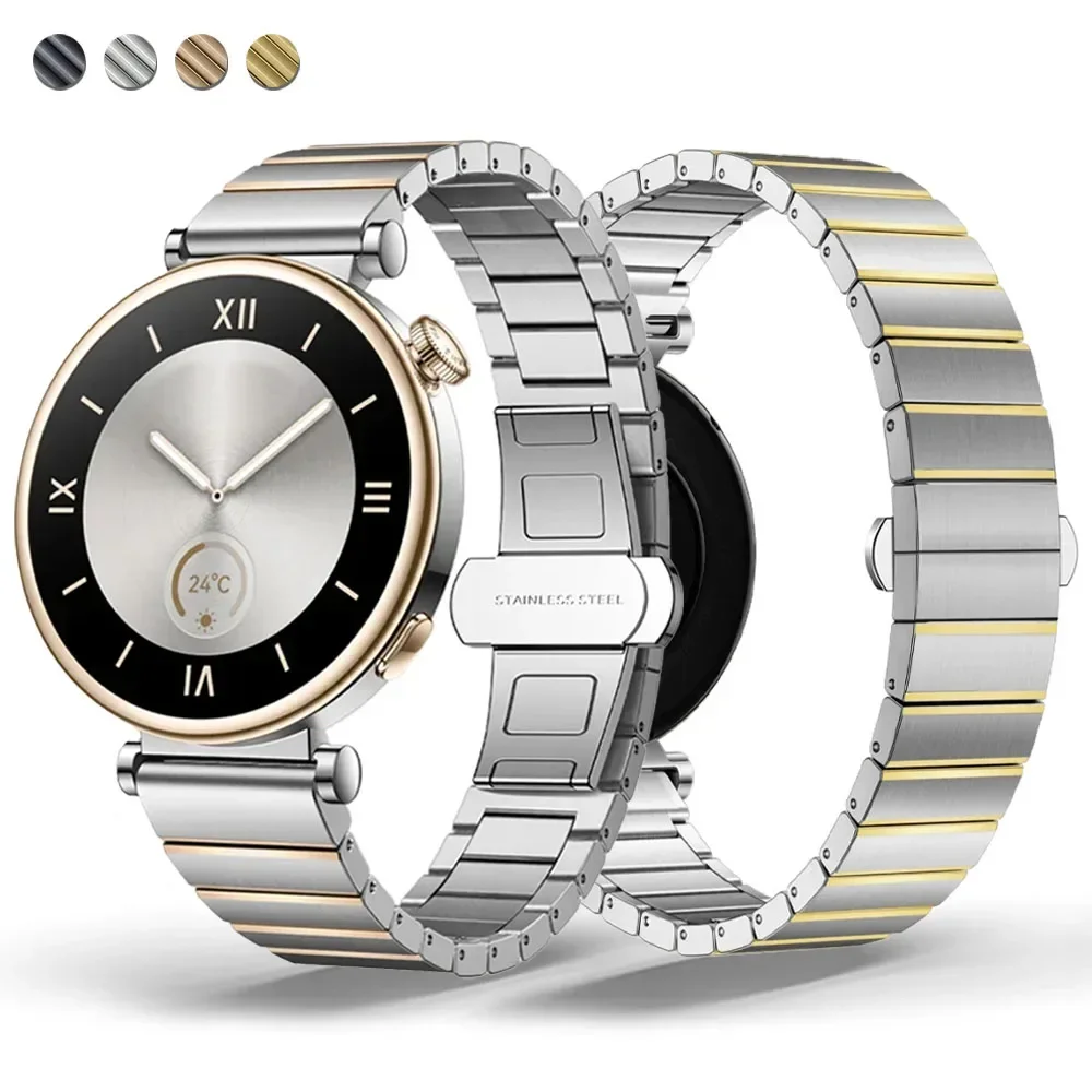 18mm 20 22mm Stainless Steel Band for Huawei Watch GT 4 41mm 3 pro 46mm for Samsung Galaxy 45/6 S3 Strap for Amazfit 47 Balance
