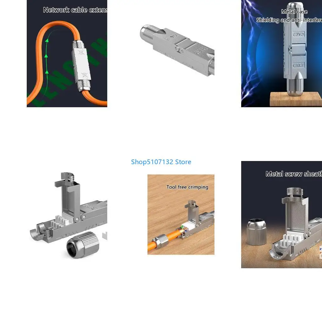 87HD Shielded RJ45 Coupler Ethernet Cable Extender Connectors Compatible for Cat7/Cat6A Cables, Not Required Crimping  Tool