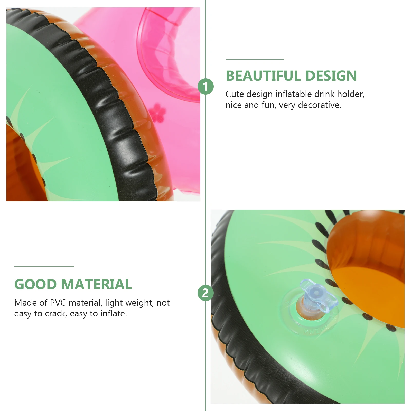 

4 Pcs Inflatable Floats Pool Beverages Drinks Holder Floating Holders for Cup Party Watermelon