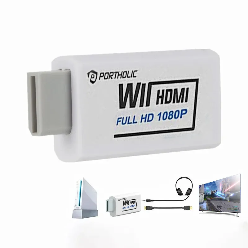 DATA FROG Wii To HDMI-compatible Adapter Converter 3.5mm Audio For PC HDTV Monitor Wii2 To HDMI-compatible Converter Adapter