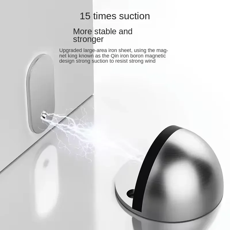 Stainless Steel Magnetic Door Stopper, Heavy Duty Hidden Door Stop, Wall Mount Door Holder, Home Improvement Furniture Hardware